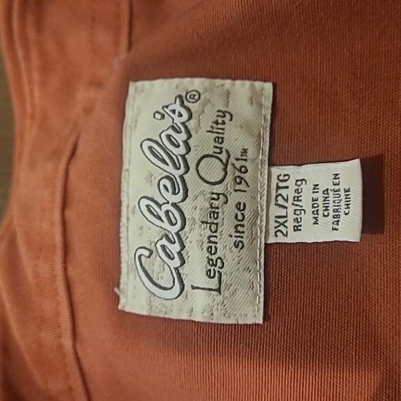 Cabela’s Burnt Orange Bird Dog Embroidered Short Sleeve Button Down Shirt 2XL - Picture 3 of 5